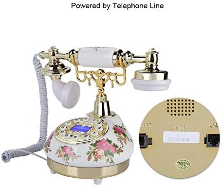 Кабелен телефон Bewinner в ретро-стил - Съвместимост с двете системи FSK / DTMF - за Връзка към телефонна линия