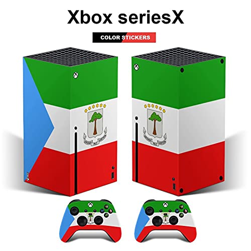 Флаг Екваториална Гвинея Корицата на конзолата и контролера на Xbox серия X Vinyl Стикер на корицата (Xbox X серия)