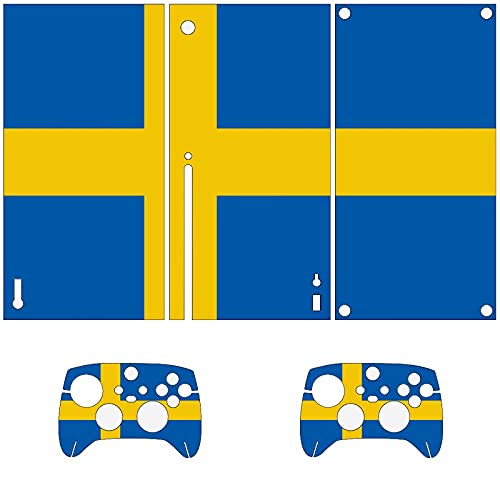 Флаг на Швеция Скинове за конзолата Xbox серия X И контролер Vinyl Стикер на кожата, Стикер-калъф За опаковане (Xbox X серия)
