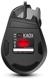 Krom KAOX – NXKROMKAOX – Вертикална RGB Оптична Детска мишка 7 Програмируеми бутона, 6400 dpi, 6 Цвята, Черен