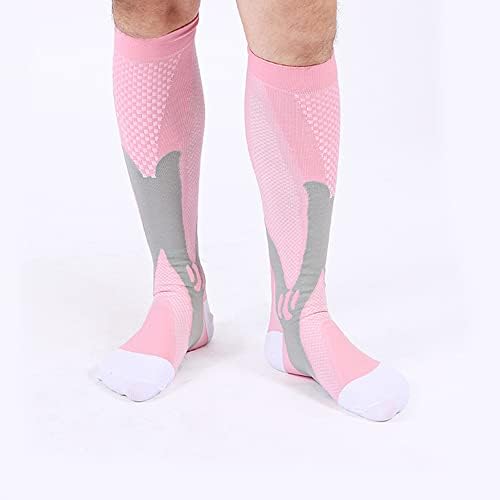 3 двойки Компрессионных Чорапи Над Коляното, за жени и За мъже - Мека Компресия Спортни Чорапи За Бягане с Дължина Над