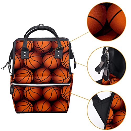 Баскетболни Текстурные Чанти-Тоут за Памперси, Раница за Мумии, Чанта за Пелени с Голям Капацитет, Пътна Чанта за Грижа за Детето
