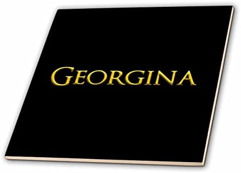 3. Джорджина - страхотно детско име за момичета в САЩ. Подарък плочки с жълто чар на черен фон (ct_353873_1)