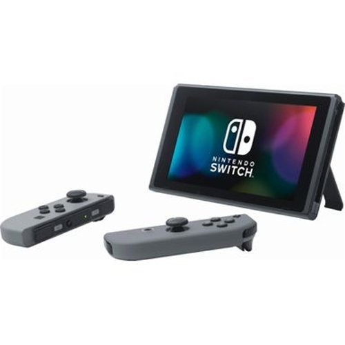 Конзолата на Nintendo Switch обем 32 GB с мрачен комплект Joy Con + Mario Kart 8 Deluxe и ключа на волана - синьо / Червена