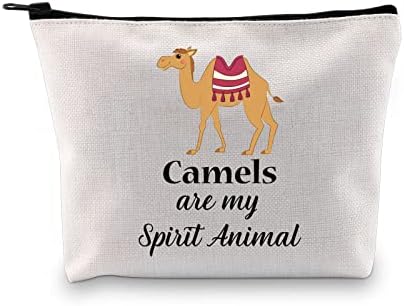 GJTIM Верблюжья Косметичка Подарък за животни на Пустинята Camels Are My Spirit Animal Пътна Чанта с Цип за Любителите