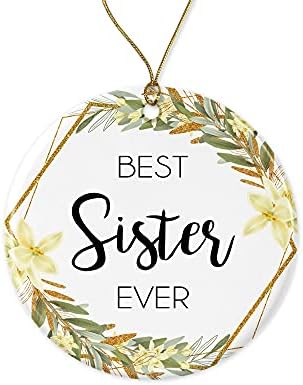 Коледна украса за сестра Adazzoo - Коледна украса за сестри - Подаръци за сестри - най-Добрата Сестра на двете