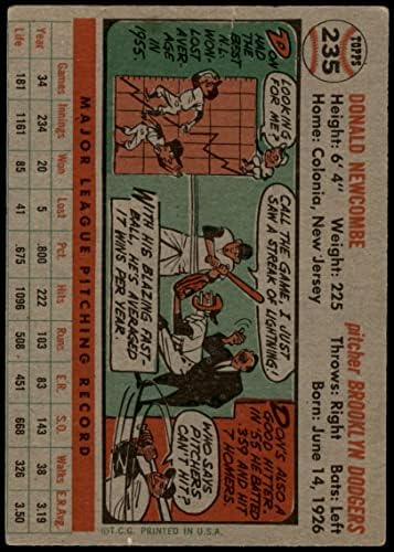 1956 Topps 235 Дон Ньюкомб Бруклин Доджърс (Бейзбол карта) ДОБРИ Доджърс