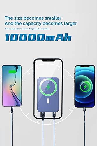 DEKSMO Безжичен Power Bank 10000 ма Бързо Зареждане на Фините Магнитно Преносимо зарядно за USB C PD 22,5 W, малка led дисплей QC3.0 външна Батерия за iPhone 13/12/11/10 Pro Max/Samsung/Телефони