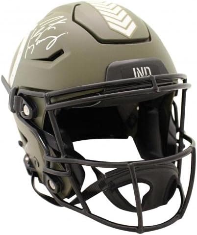 Пейтън Манинг е Подписал Кольтс Автентичен Фен шлем Salute Speed Flex 38949 - Каски NFL с Автограф