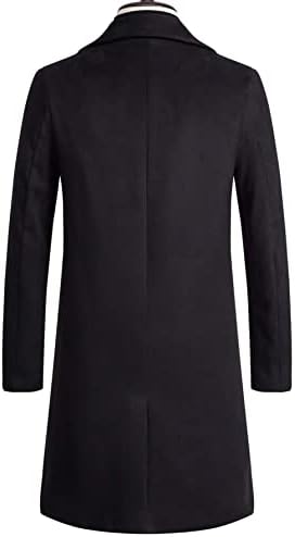 Якета за мъже, однотонное палто копчета отпред, 1 бр. (Цвят: черен Размер: XX-Large)