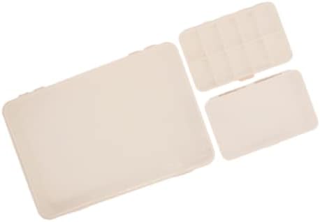 Craftelier - Комплект от 3 Кутии за съхранение и организиране на материали за scrapbooking и бродерия | Бял - 2 различни размера (Голяма кутия: 26,5 x 17,8 x 4,2 cm и Малки кутии: 14,6 x 9,1 x 3,2 ?