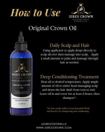 Sires Crown Natural Hair-Важното - Оригинално масло Crown Oil - Изцяло натурална смес от леко масло за коса с натурален