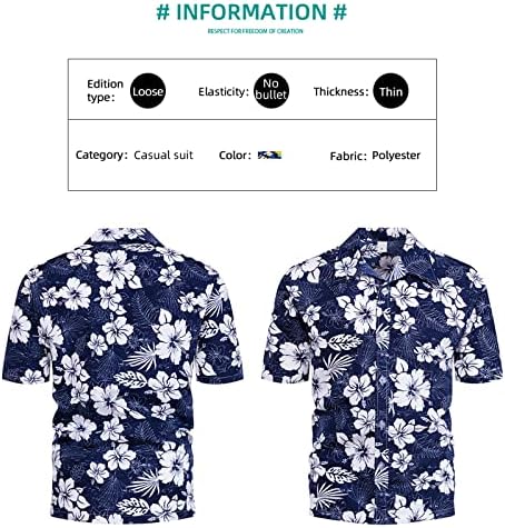 Мъжки хавайски ризи с цветен модел Sumolux, плажни ризи за тропическа почивка на копчета