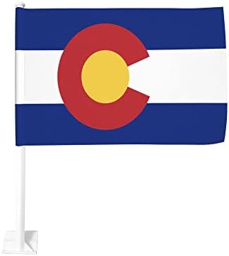 Флаг на щата Колорадо Кола Флаг 12x18 Инча Двупосочен Автомобилен Прозорец Флаг Външен Автомобилен Интериор Банер