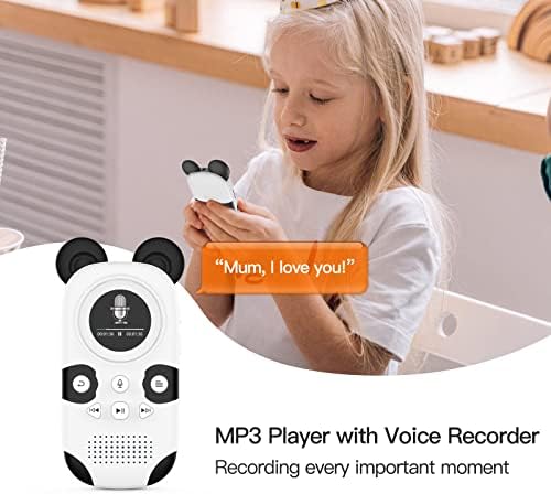 RUIZU 16 GB MP3-плейър за деца, Преносим музикален плейър за MP3 със сладък Пандой, Детски MP3 плейър с Bluetooth 5,0,