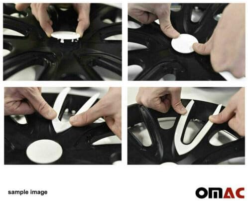 16-цолови тасове OMAC за GMC Sierra Черно и черни 4 бр. Капака Джанти - Шапки ступиц - Подмяна на външната повърхност на автомобилни гуми