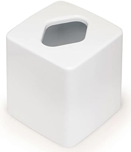 Произведено в САЩ Пластмасовия капак кутии за салфетки Cube с Полуглянцевой покритие (бяло)