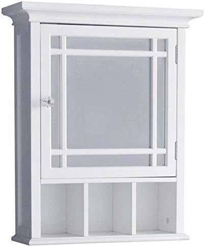 Елегантна Домашна Мода Нийл Подвижна Дървена Шкаф за лекарства с Огледално-рефлексен Като, Бял