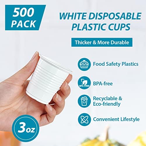 Еднократни пластмасови чаши Lilymicky 500 в опаковка по 3 грама, Чаши за баня, Пластмасови Чаши за изплакване на устата по