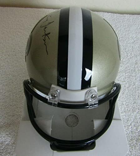 Мини-каска NFL New Orleans Saints с автограф Рика Джексън и автограф на Бекет