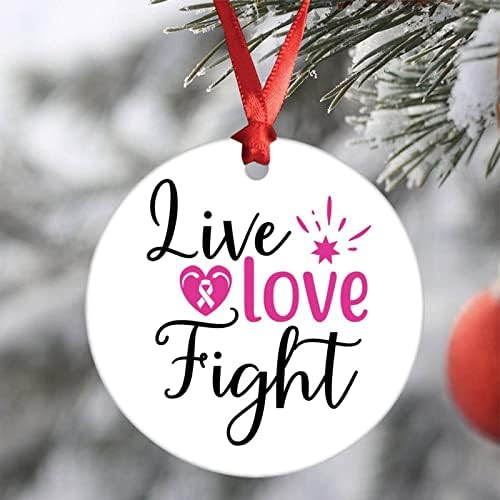 Коледен Орнамент От 2021 Любов Цитати за Рак на гърдата Украшение за Коледна дърво коледна Украса Лента за