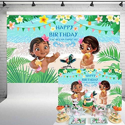 Детски Аксесоари за парти в чест на рождения Ден на Моаны Фон За Снимки 5x3 фута Морско Синята Вода Тропически Годишният Хавайски