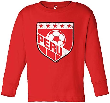 Тениска от Futon Джърси Peru Soccer - Distressed Badge за Бебета / малки Деца