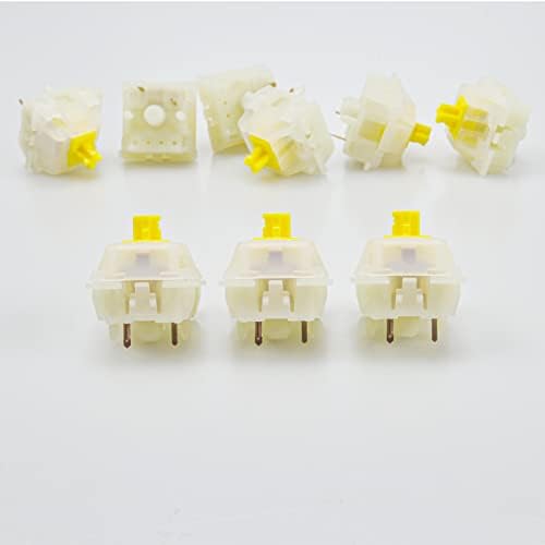 Gateron Млечния Yellow switches pro, предварително намазана с 5-пинов, натискане на клавиш ключове за механични клавиатури MX (90ШТ)