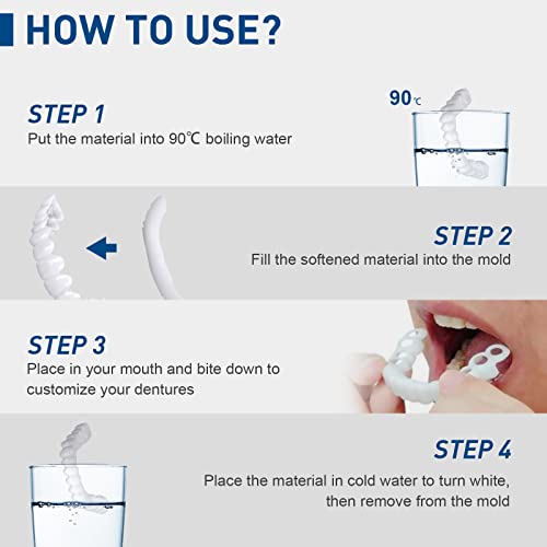 2 Чифта Защелкивающихся на зъбни протези за заместители на Липсващи зъби Фасети Защелкивающиеся зъби с указание
