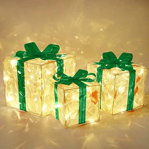 Свети Коледни Кутии, Осветени Коледни Кутии, Предварително Подсвеченные Лампи с нажежаема Жичка, Прозрачна Светлини, Коледни