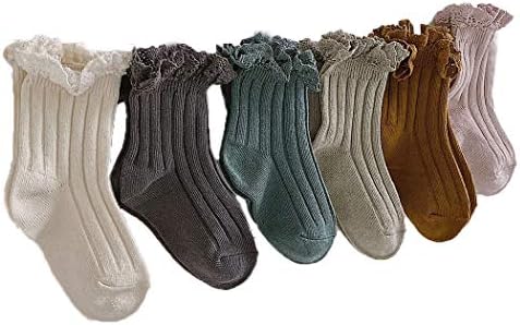 Ashmyova/ Реколта Дантелени Чорапи Ankel за малки момичета, Ежедневни Чорапи С Волани За Деца, 6 опаковки