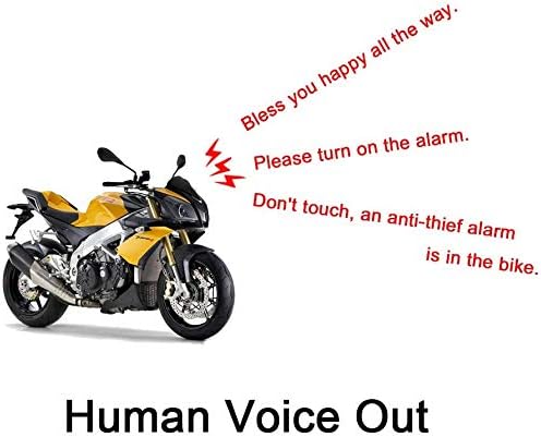 Говорещ Мотоциклетът аларма BANVIE с озвучаване Предупреждение и Дистанционно спиране на стартиране на двигателя
