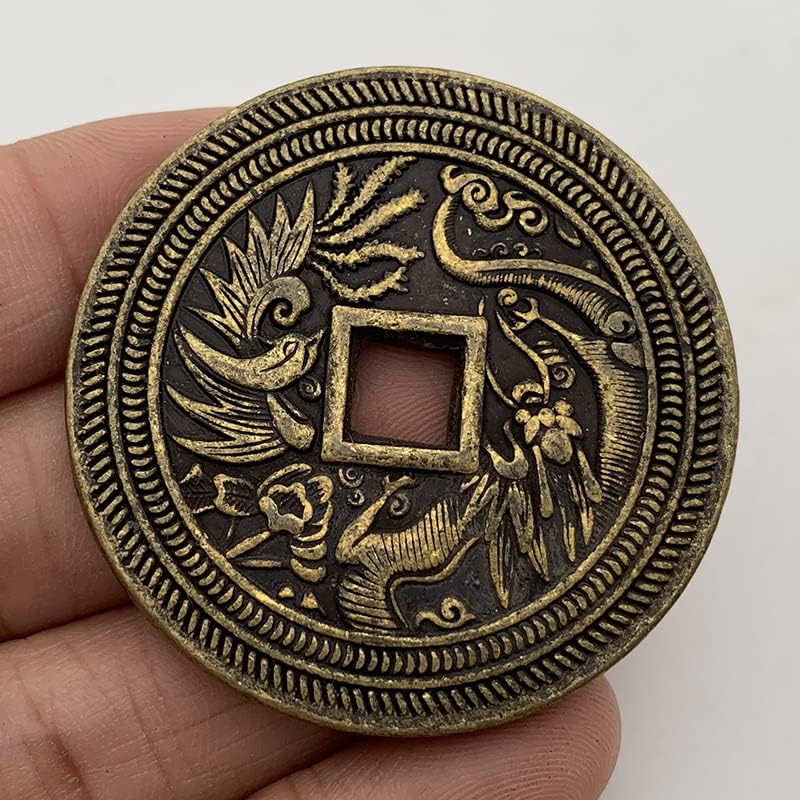 Китайската Куха Дълъг Живот, Богатство, Щастлив Зелен Бронзов Медальон Колекция Възпоменателни Монети с Релефни