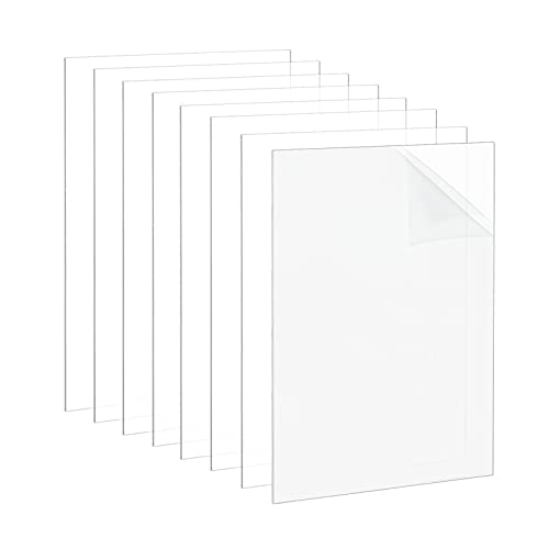 OLYCRAFT 10шт 5 x 7 Инча Прозрачен Акрилен Лист с Дебелина 1,5 мм Прозрачна Акрилна Лента Правоъгълна за Рамки За Картини