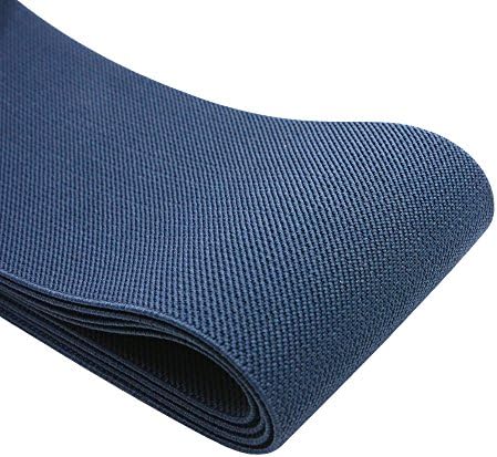 Strapcrafts ширина 3 инча с цветна тъкан ластик, дължина 2 ярд, тъмно синьо 14020