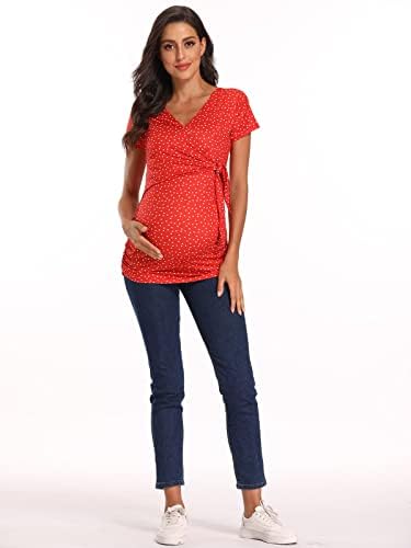 Дамски ризи Glampunch за бременни С Къс и Дълъг Ръкав, Завязывающиеся Отпред, Върхове с мирис за бременни
