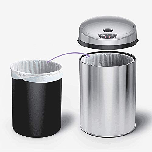 WPYYI Умен Индукционный Кофата за боклук под формата на Барабан, Автоматичен кофа за Боклук с капак от Неръждаема Стомана,