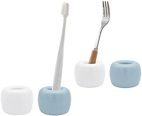 4 пакет Малък Кухненски Керамичен Притежателя на Четка за зъби на Минималната Индивидуална Поставка за четка