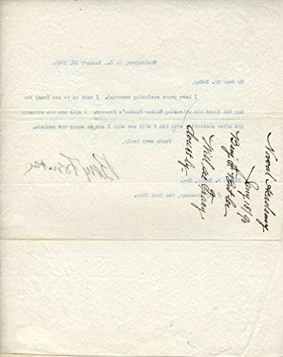 Генерал Бенджамин Бътлър JSA Coa Собственоръчно Подписано Писмо за Гражданската война в 1890 година Автограф