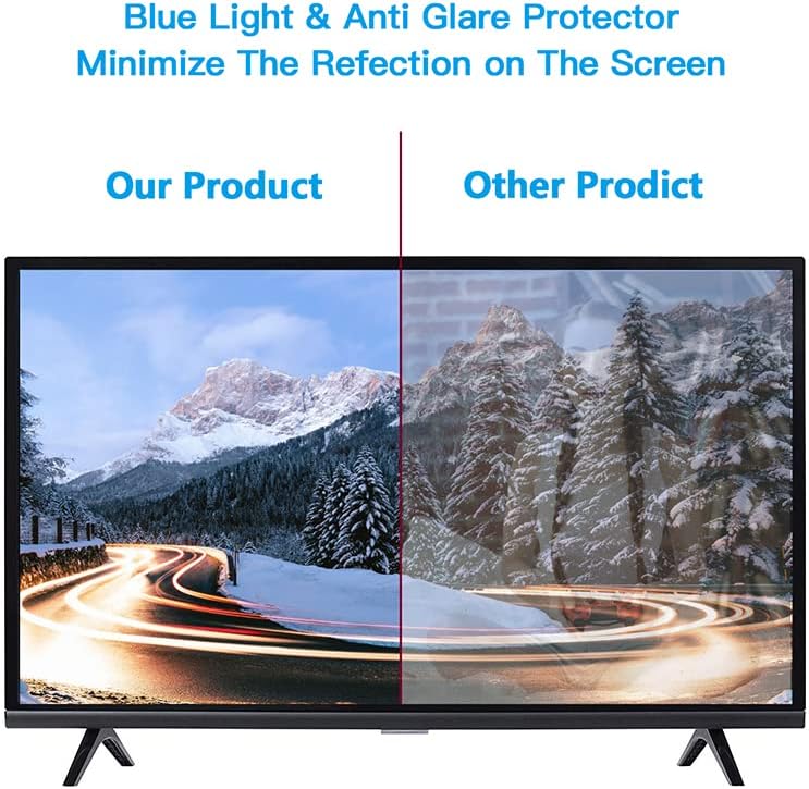 Защитно фолио за екрана на телевизора със защита от синя светлина 75-85 см, Защита от отблясъците, Защита от UV филм, Лентата за Защита От щети, Матово покритие, защита О