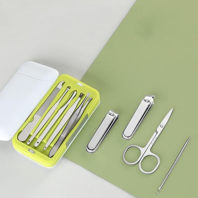 GENIGW Нов Маникюр, определени Пластмасова кутия Машина за рязане на нокти От Неръждаема Стомана Професионален нож за