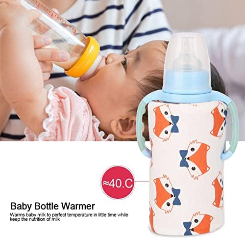 Нагревател за бебешки шишета Agatige, USB Преносим Нагревател за бебешки шишета за Хранене за Пътуване (Fox)