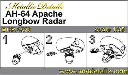 Метални детайли MDR3520-1/35 AH-64 Apache. Комплект мащабни модели радар Longbow Radar