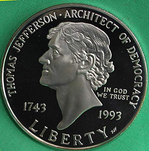 Монетен двор на САЩ, 1993 г. на 250 - годишнината на Томас Джеферсън, един Незабравим Сребърен долар с разбивка