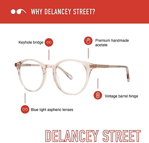 Очила за четене Scojo New York Delancey Street със синьо осветление за мъже и жени, високо качество на ацетатные