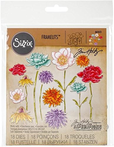 Комплект печати Sizzix 661613 Framelits за Цветя градина и Мини-Букет (18 щанци)
