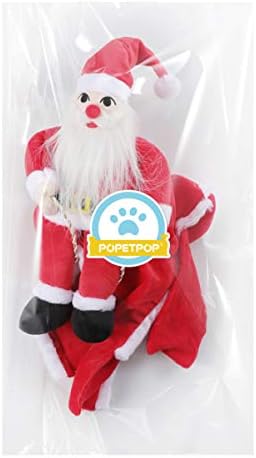 Коледен Костюм на Дядо Коледа за Езда за кучета POPETPOP - Облекло Премиум-Клас за Домашни Любимци, Коледен Костюм за