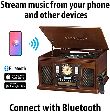 Плеър и Мултимедиен център Victrola 8 в 1 с Bluetooth, Вградени стерео Говорители - Плейър, Безжичен гледане