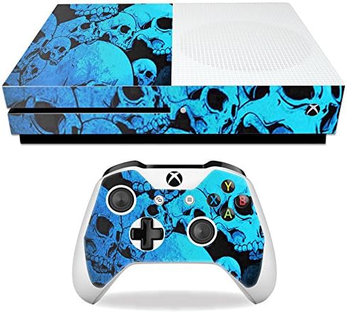 Корица MightySkins, съвместима с Microsoft Xbox One S - Blue Skulls | Защитно, здрава и уникална Vinyl стикер-опаковка | Лесно
