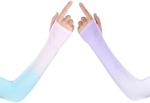 2 Чифта Градиентных ръкави от Ледената коприна, Дамски Летни Артефактные ръкави от ледената коприна за шофиране (Цвят: